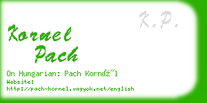 kornel pach business card